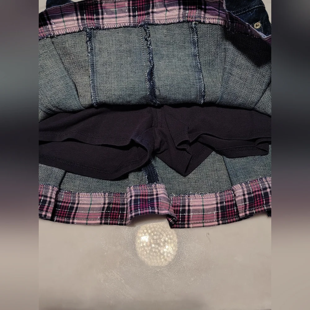 Nwot Justice Dark Blue Ruffled Purple Plaid Mini Skirt Size 12 Regular Girls